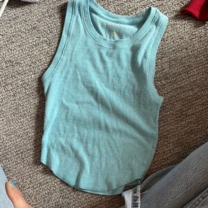 Sleeveless Ribbed Top - Blue